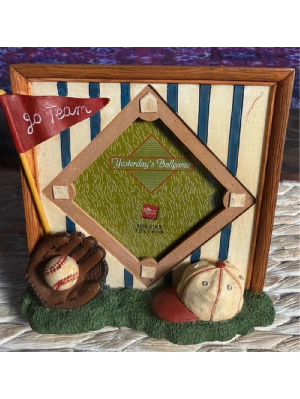 Russ Yesterday Ballgame 3D Picture Frame Baseball Sports 3×3